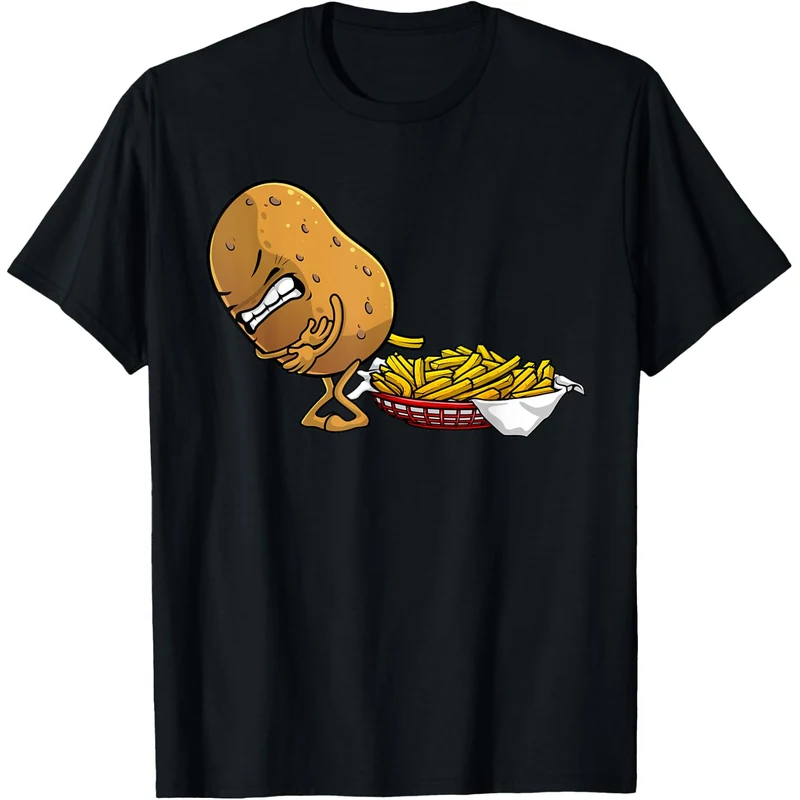 Funny French Fries graphic shirt 3 Potato Clothing Casual clothing